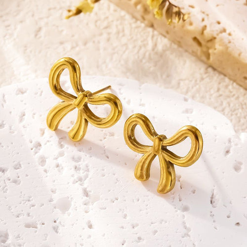 ✨Exquisite Stainless steel Gold Bow Earrings ✨