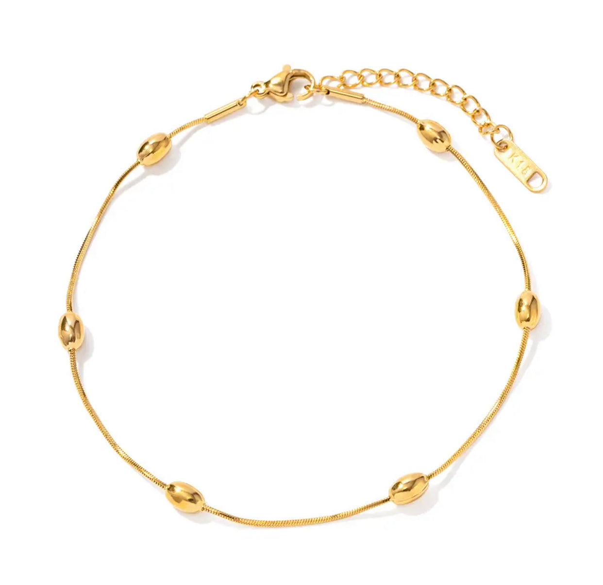 Rice gold bead minimal bracelet