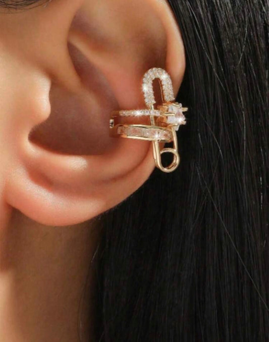 ✨Exquisite Stainless steel Gold Zircon studded Clip EarClip Earrings ✨