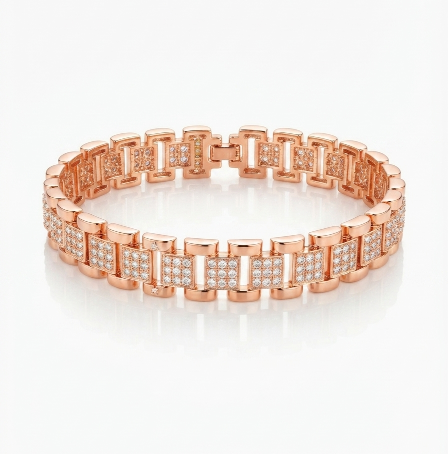 ✨Exquisite Rose Gold Crystal Mesh Pvd chain bracelet ✨