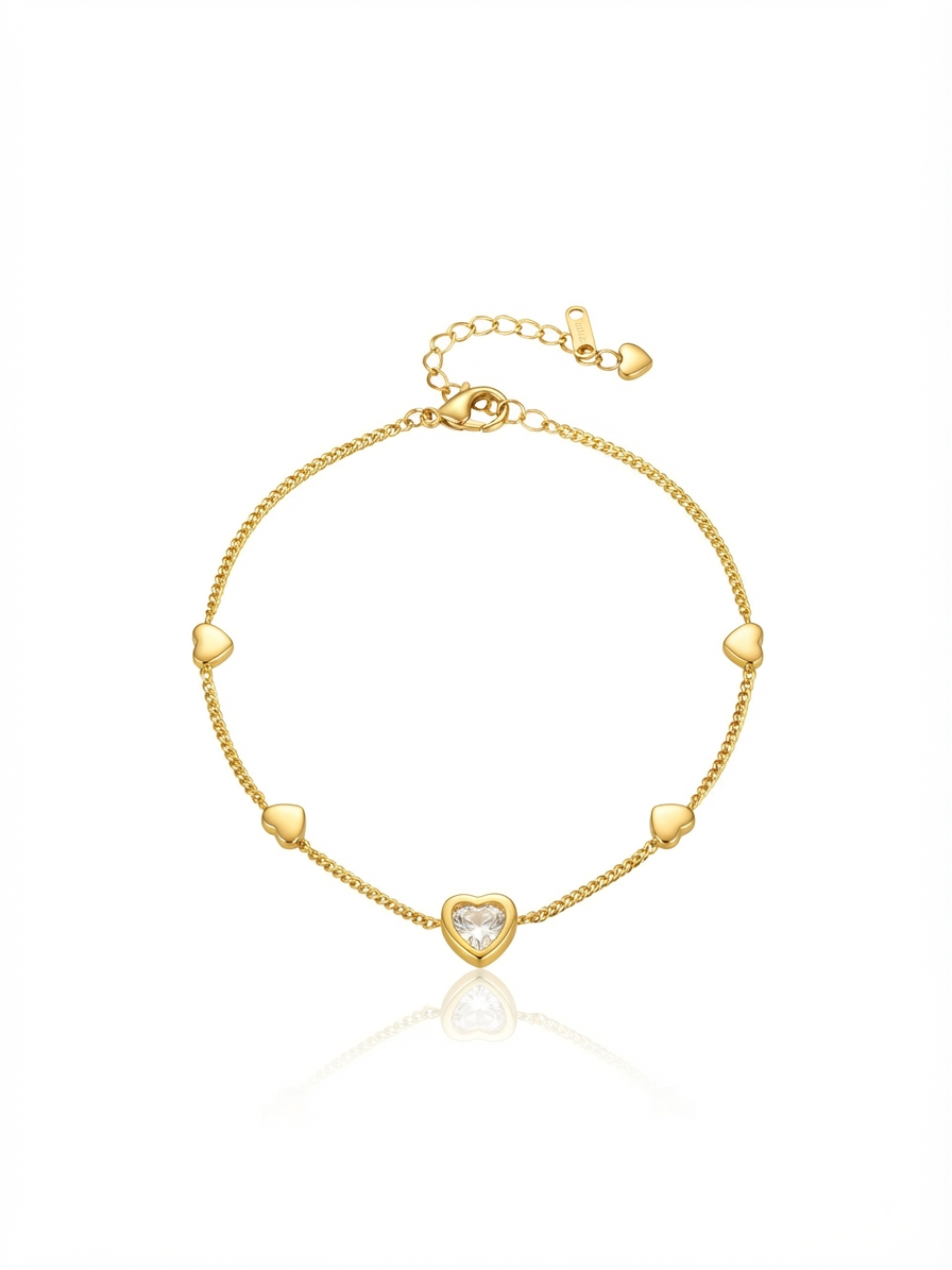 ✨Stainless steel Gold Layered Exclusive Heart Chain Bracelet ✨