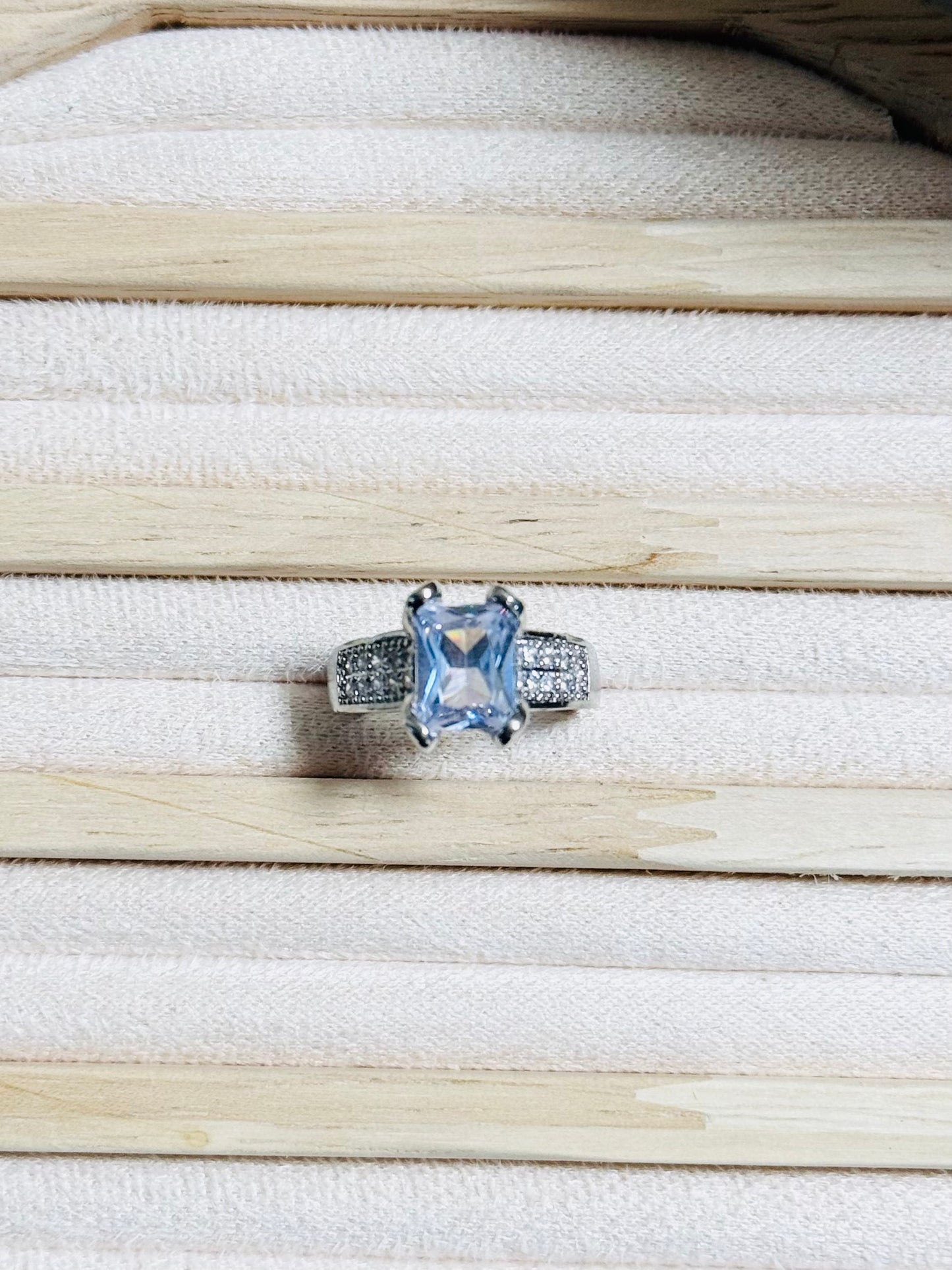 ✨Sterling Silver Moissanite Luxurious Statement Silver Adjustable Ring ✨