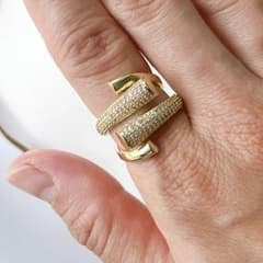 ✨ Exquisite Zirconium Crystal Adjustable Gold Nail Ring✨