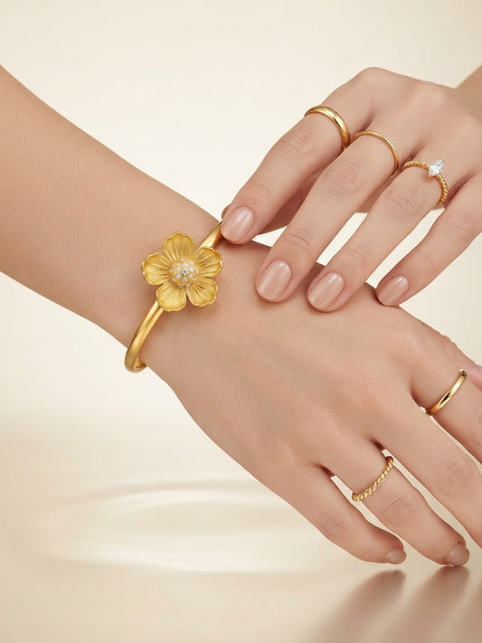 ✨Exclusive Floral Stainless steel cuff bracelet ✨