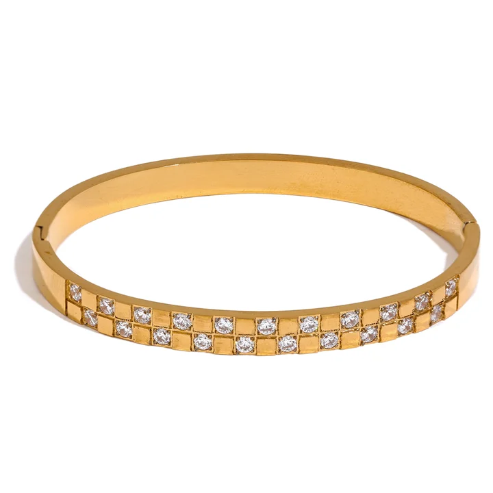 ✨Exclusive Stainless Gold Zircona Cuff Bracelet ✨