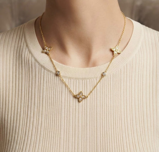 Diamante Clovie chain necklace