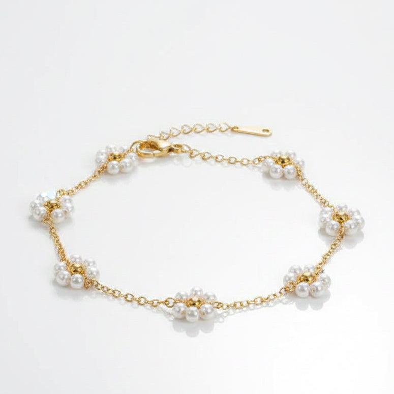 ✨Daisy floral pearl chain Bracelet ✨