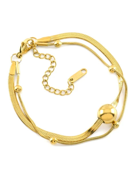 ✨Stainless steel Snake Ball Chain Beaded Layered chain Bracelet ✨