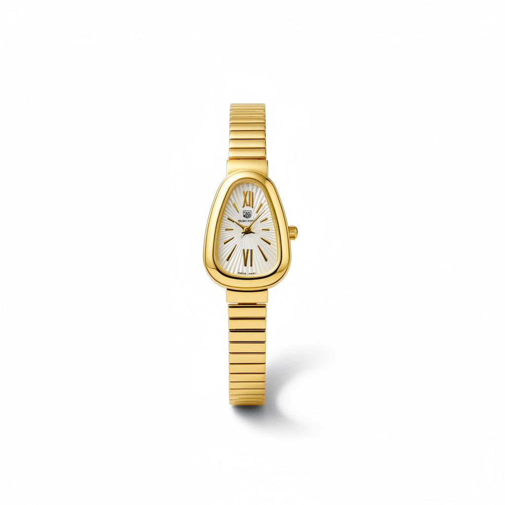 ✨Stainless Steel White Dial Gold Link Chain Bvlg True Worth Watch ✨
