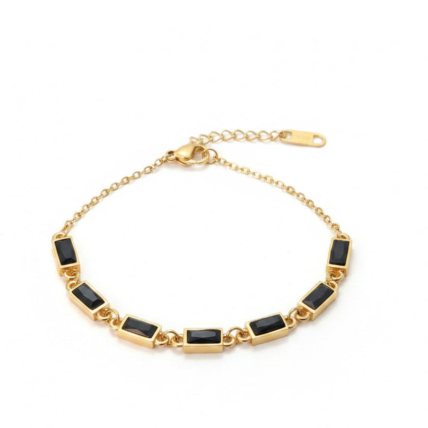 ✨Exquisite Stainless Steel Black Stone Chain Bracelet✨