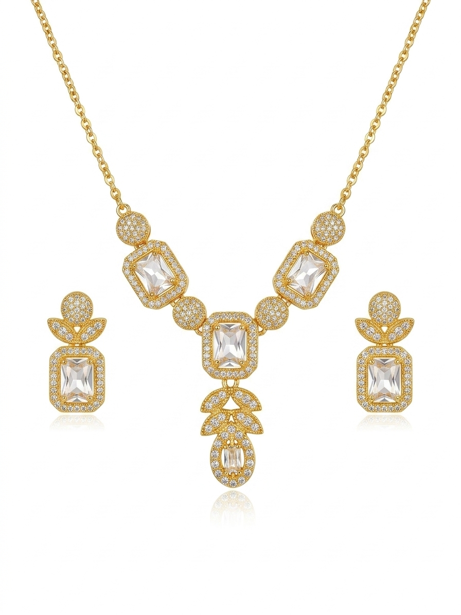 ✨Exclusive S925 Gold zirconium Leaf Drop set ✨
