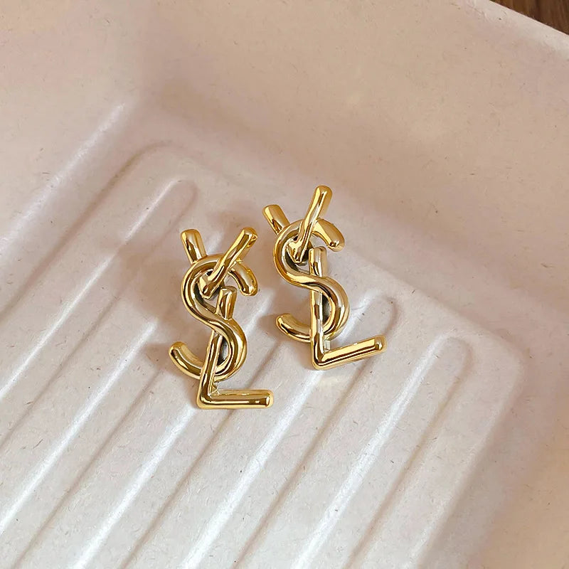✨Exquisite Stainless steel Gold Ysł Earrings ✨