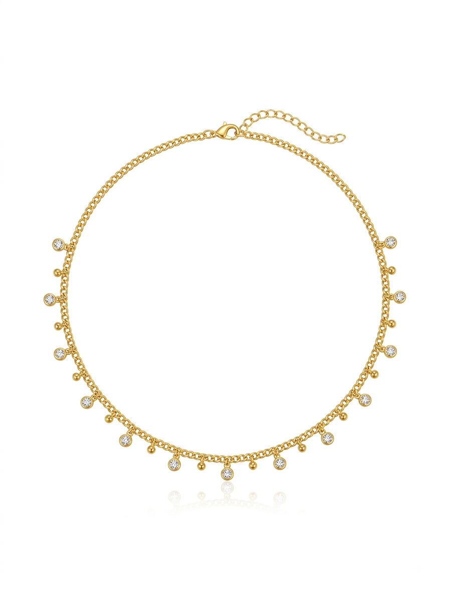 ✨Stainless steel Gold Zirconia Necklace Pendant ✨
