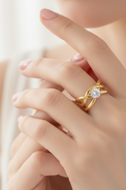 ✨Stainless Steel Zircon Studded Adjustable Juliet crystal ring ✨