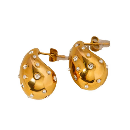 ✨Stainless steel Gold Pearl Venne earrings ✨