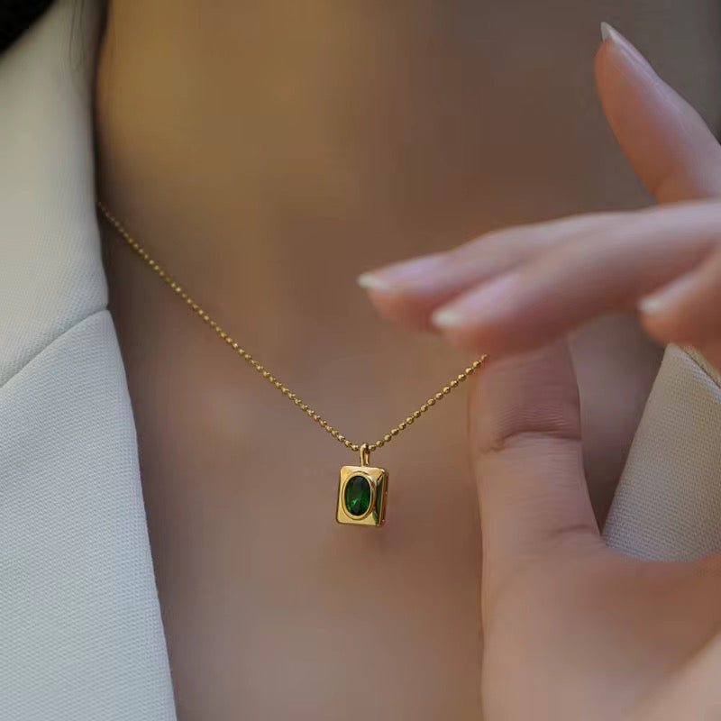 ✨Exquisite Emerald Gold Serenade Pendant ✨