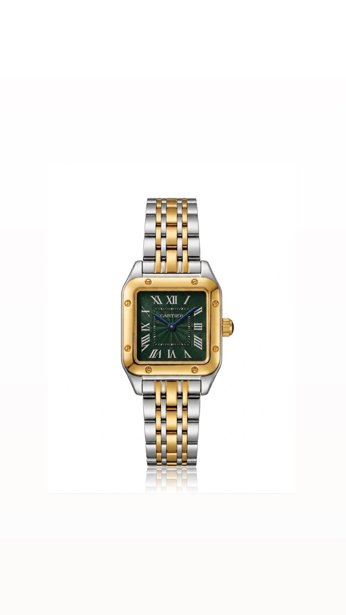 ✨Stainless steel Exclusive SilverXGold Classic Carte Emerald Dial Watch✨
