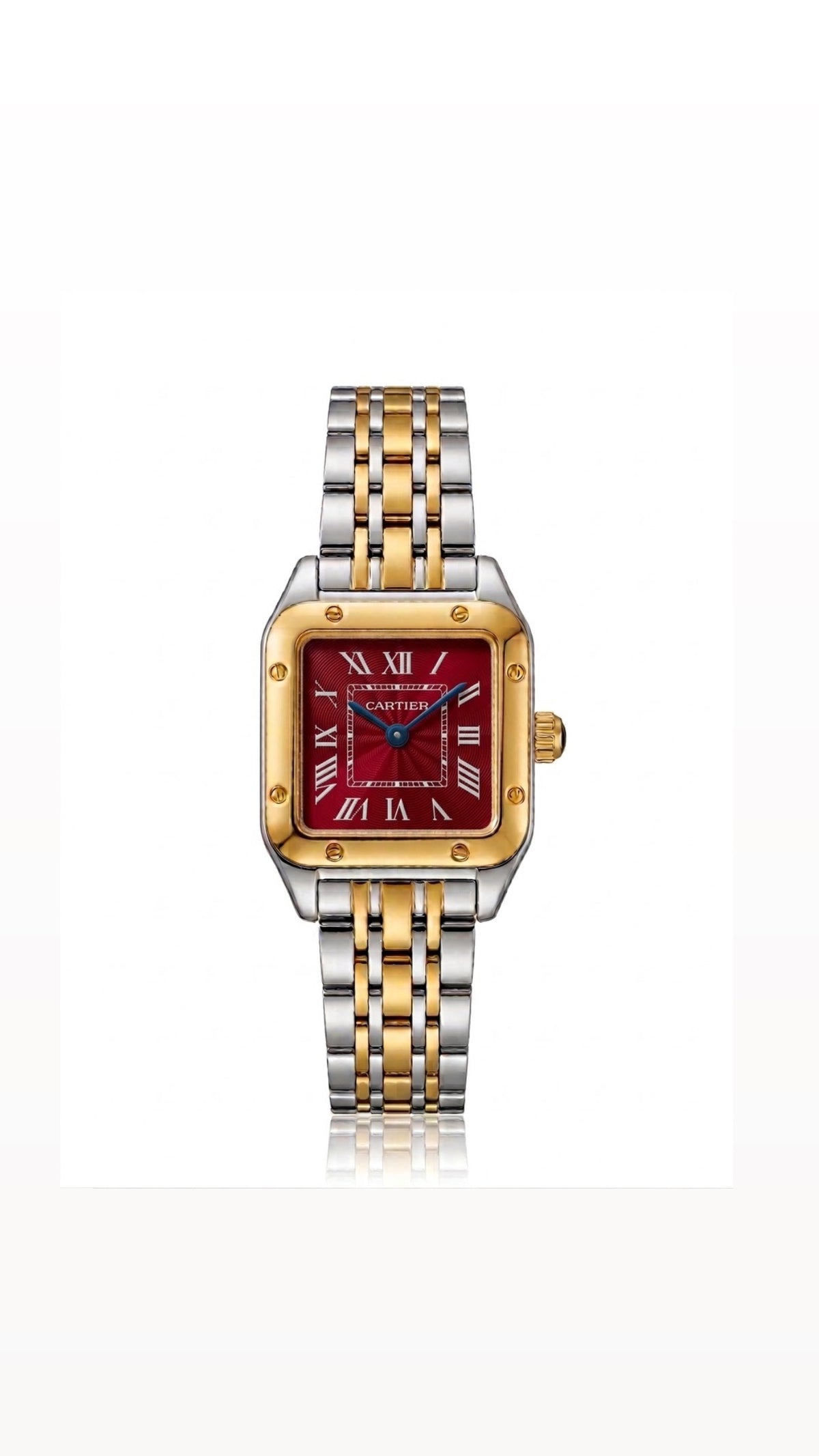 ✨Exquisite S stainless steel SilverXGold Jubilee Red dial carte Watch✨