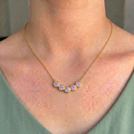 ✨Stainless steel Rhinestone pink Pendant ✨