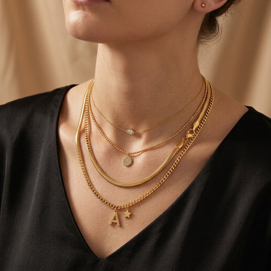 ✨Stainless steel Gold Snake Necklace Chain Pendant ✨(Perfect for Layering)