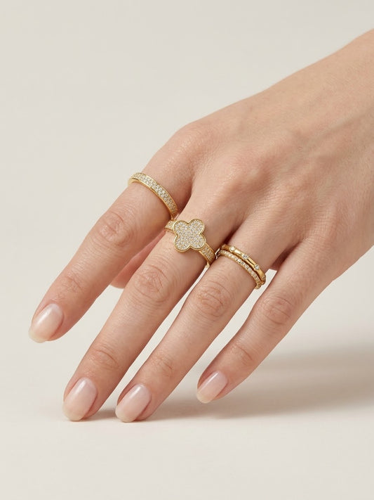 Diamante Clovie gold adjustable ring✨