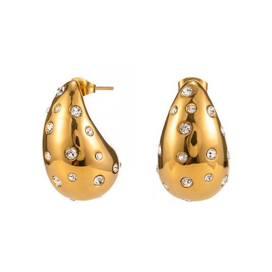 ✨24k Zircon Crystal Venne Hoop earrings ✨