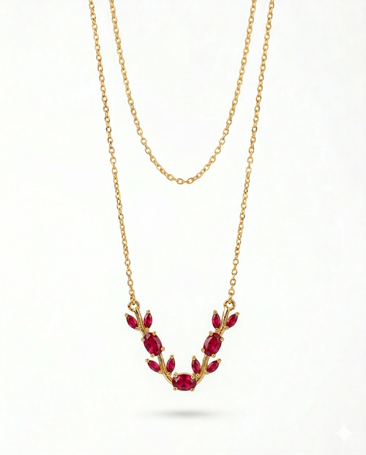 Exclusive zirconia tulip chain necklace