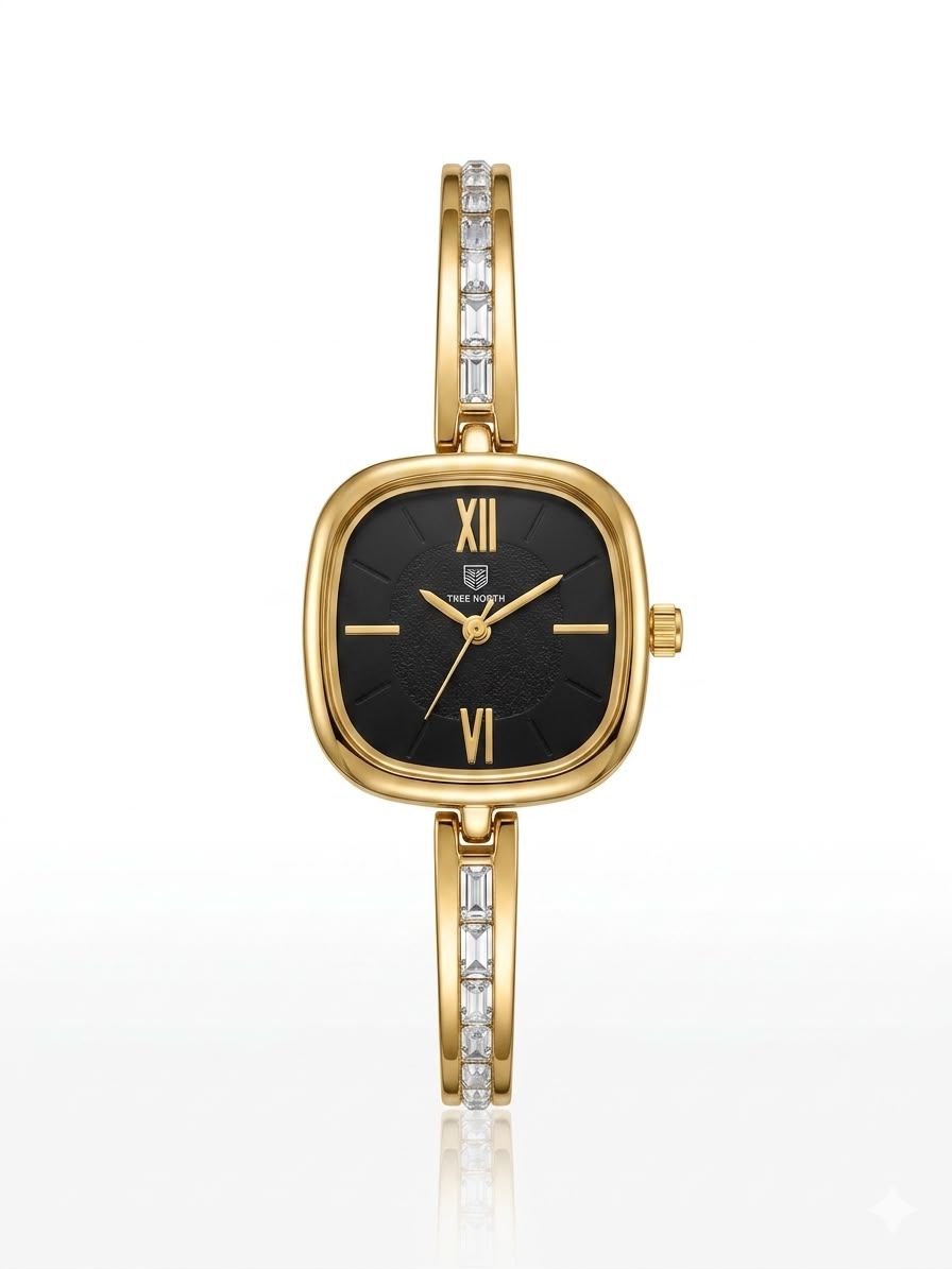 Crystal studded square dial TW watch