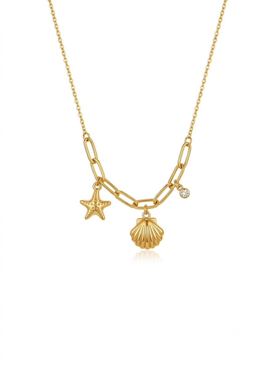 Exclusive Shell , dainty , star link pendant