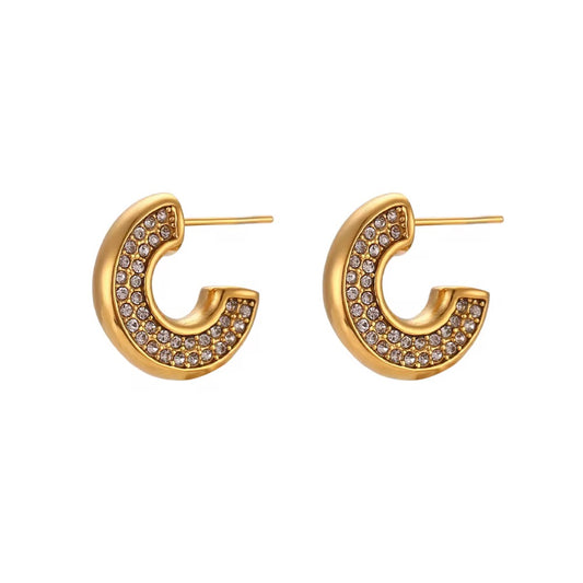 ✨18k Gold Zircon Hoop earrings ✨