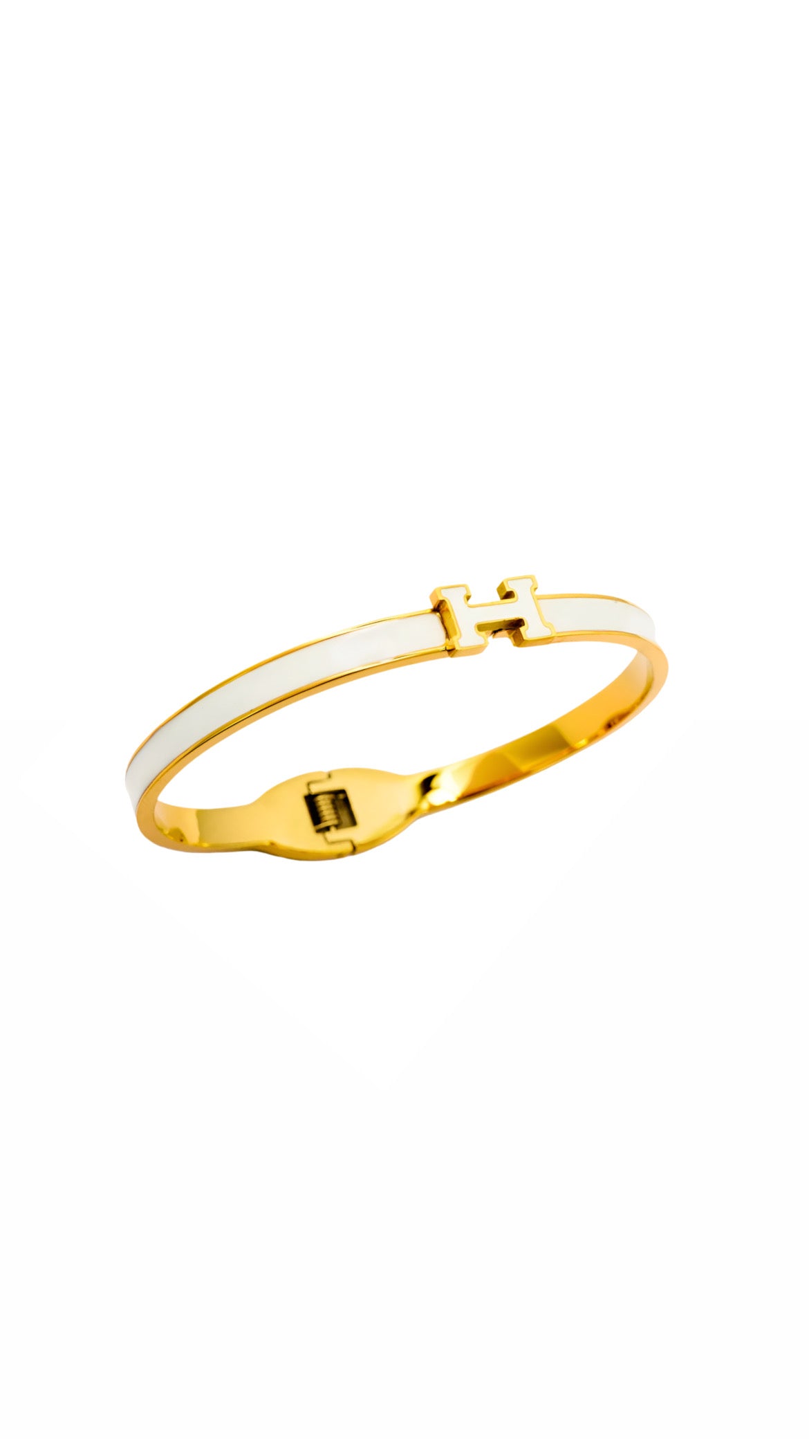 Perleè Enamel 18k Gold white bracelet 🤍