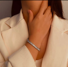 Diamond cut luxe tennis chain bracelet ✨