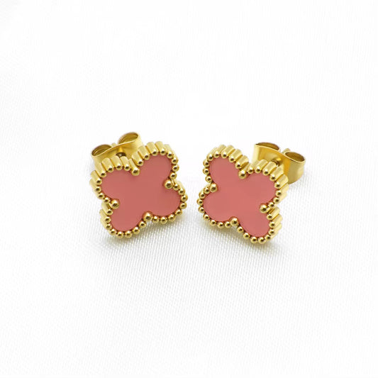 Pink Clovie Stud earrings