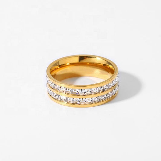 Trilogy Zircon Gold Band Ring ✨