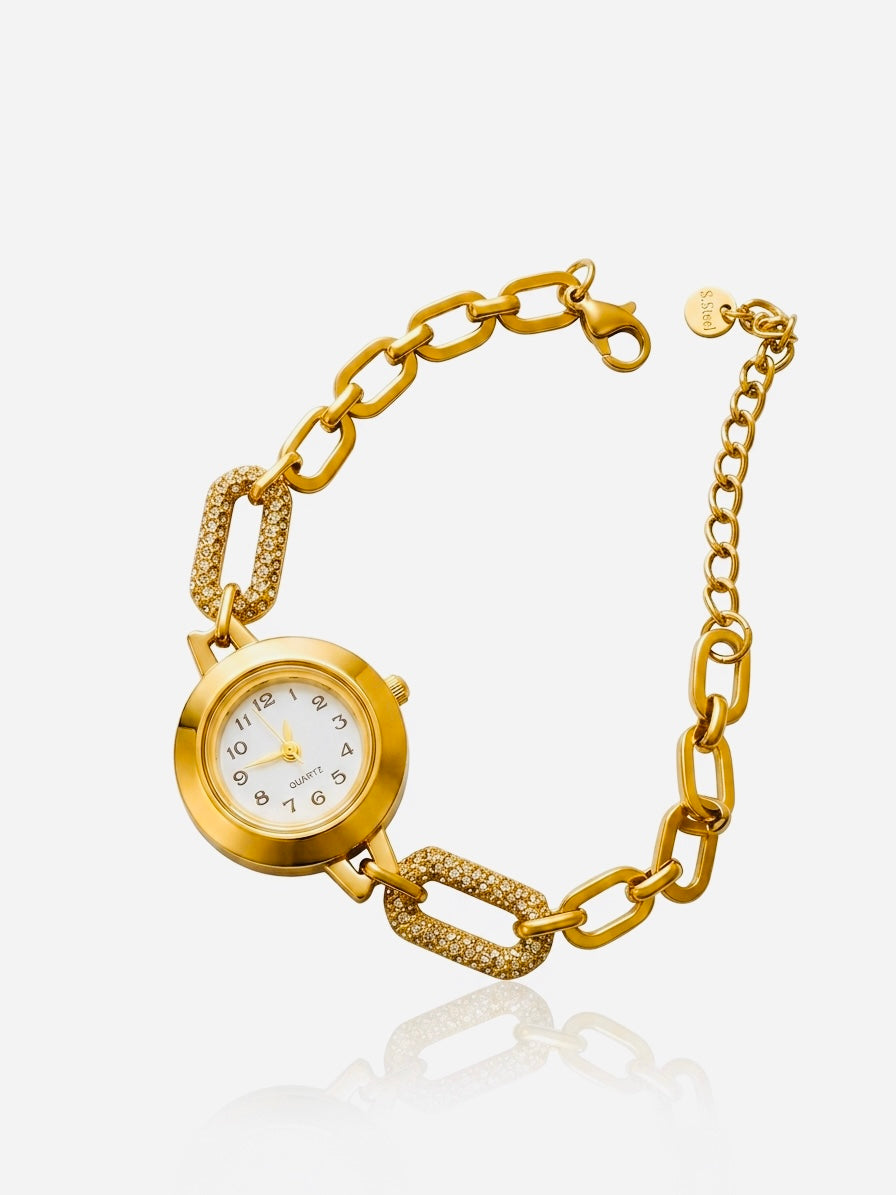 ✨Stainless steel Zirconium Link Chain Watch ✨