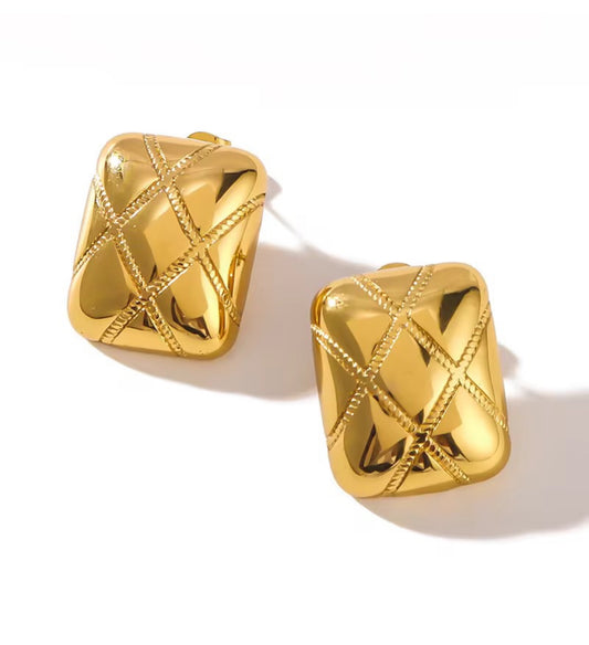 ✨Premium Gold Plated Linen Stud Earrings ✨