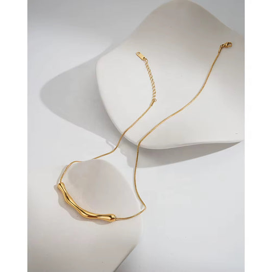 24k Gold Bar Chain Pendant ✨