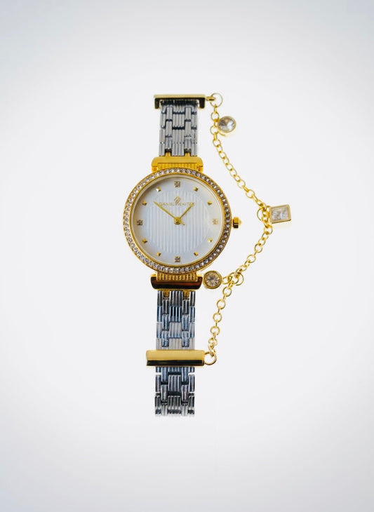 ✨ Exclusive Daniel Powter SilverXGold Crystal Studded Stack Set Watch ✨