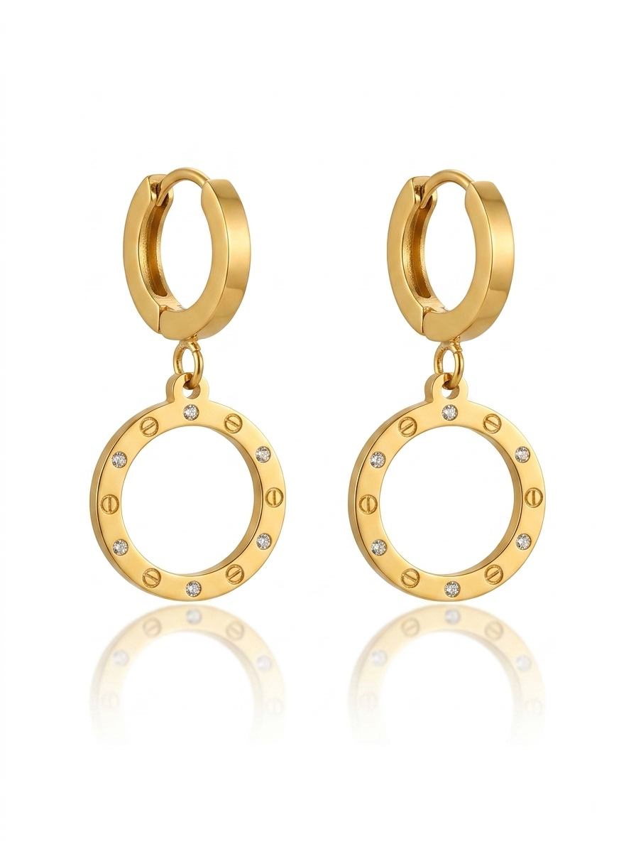 ✨Stainless steel Gold Tri Carte Hoop earrings ✨