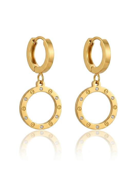 ✨Stainless steel Gold Tri Carte Hoop earrings ✨