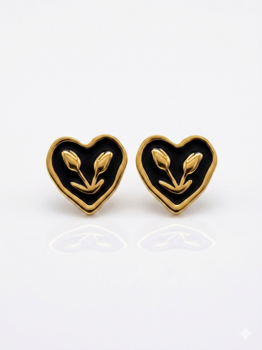 ✨Stainless steel Gold enamel  earrings ✨