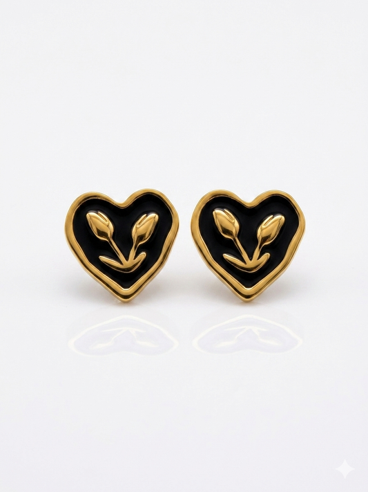 ✨Stainless steel Gold enamel  earrings ✨