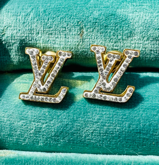 ✨Gold Crystal diamantés Studs✨