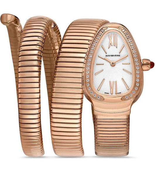 ✨Rose Gold White Dial Miller Bvlg Serpenti Watch ✨