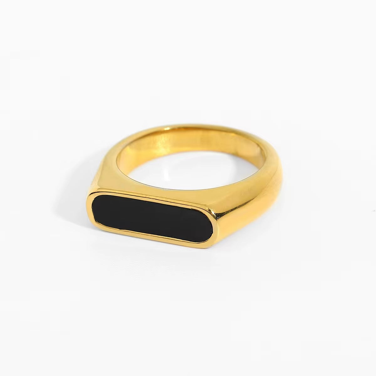 Black Signet Gold Ring ✨