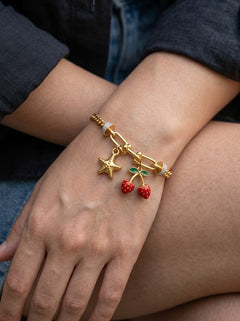 ✨Exclusive Stainless steel Berry Charm chain Bracelet ✨
