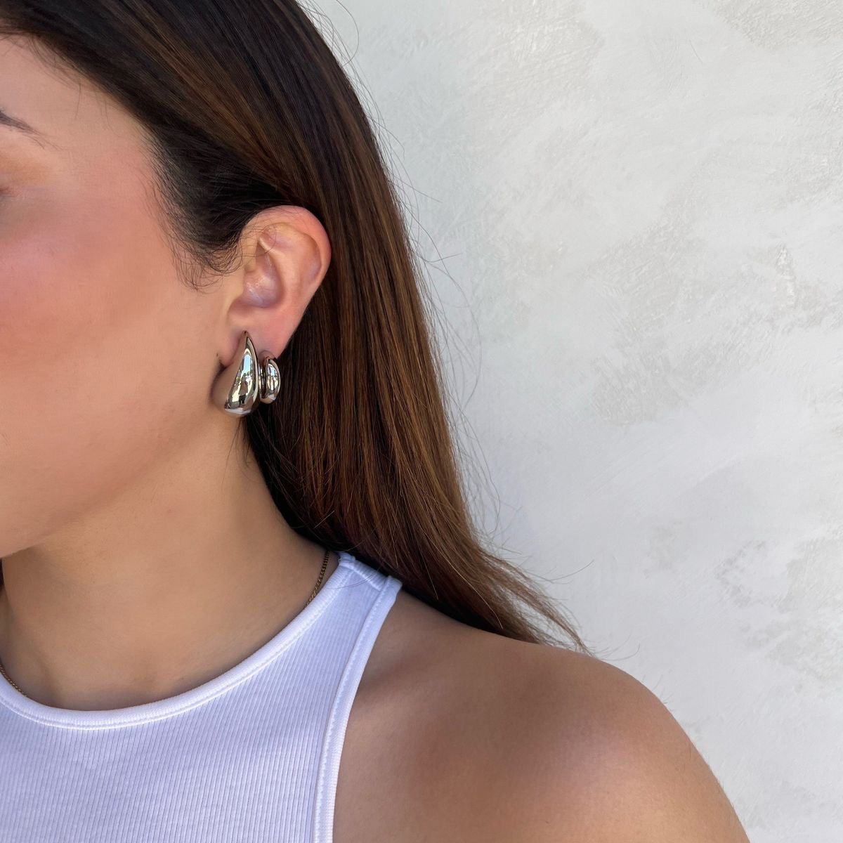 Venne Silver Chunky Hoops
