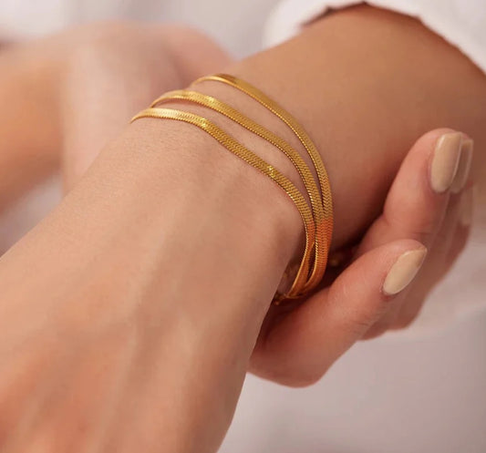 ✨Exquisite Stainless steel Gold Quad Snake Chain Bracelet ✨