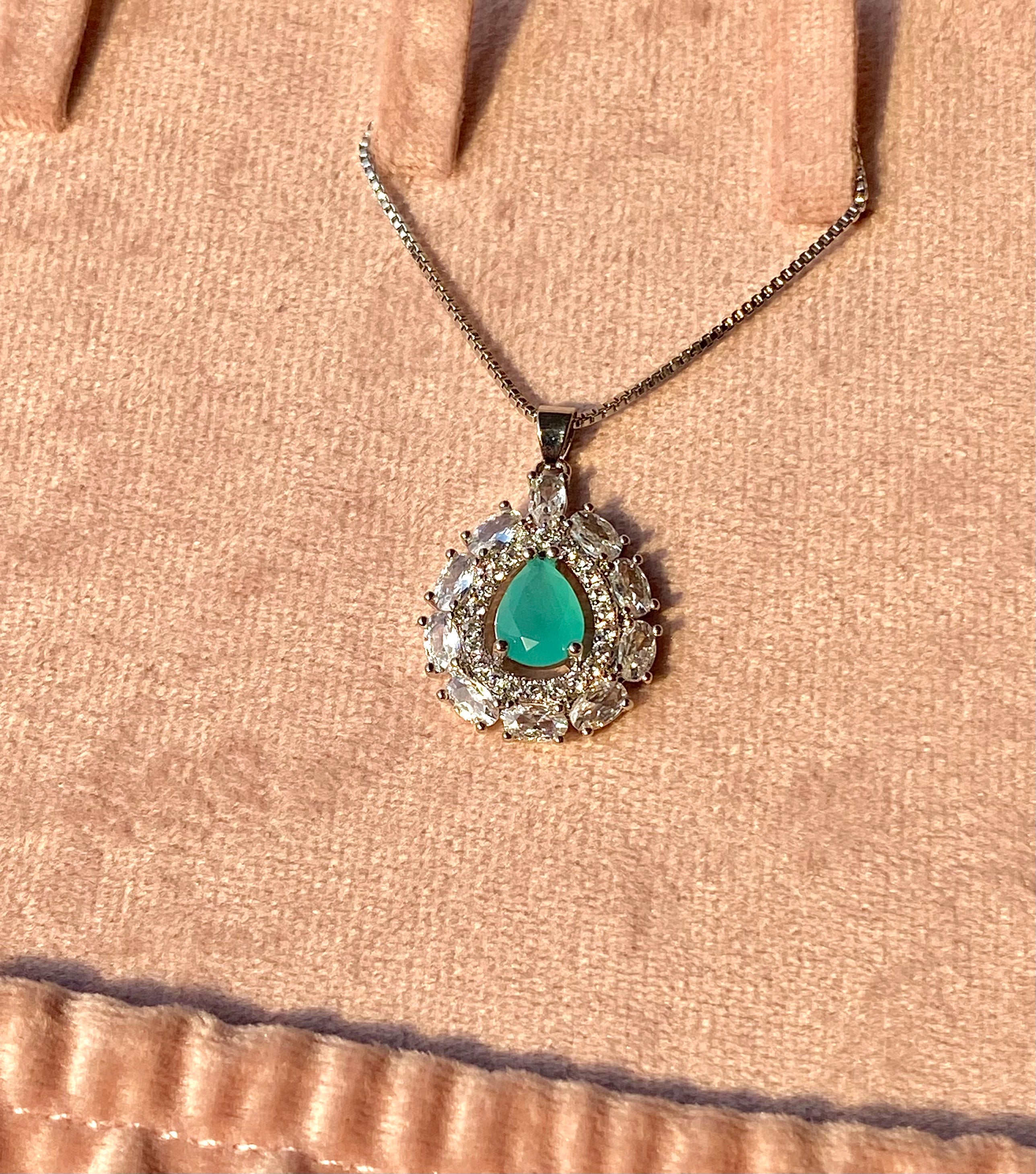 Zirconium mint green pendant