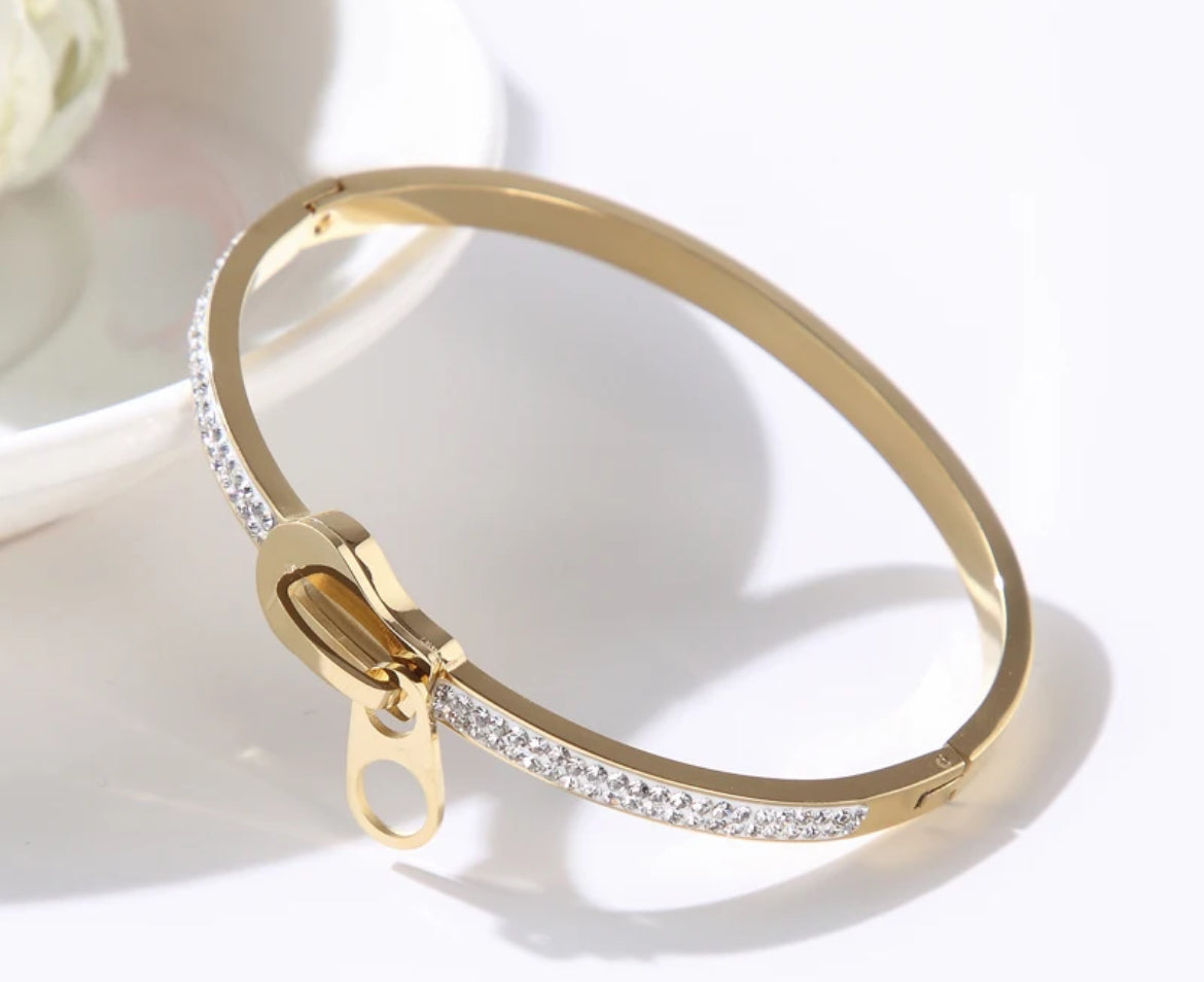 Diamantés Golden Zip Bracelet